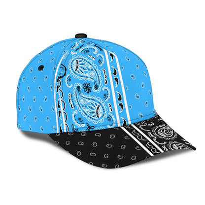Classic Cap - Lt Blue Bandana Style Blk Bill