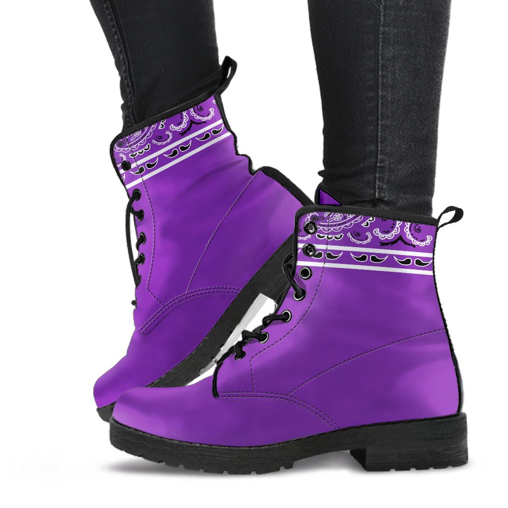 Banded Grape Leather Bandana Boot