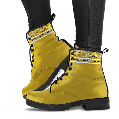 Banded Gold Leather Bandana Boot