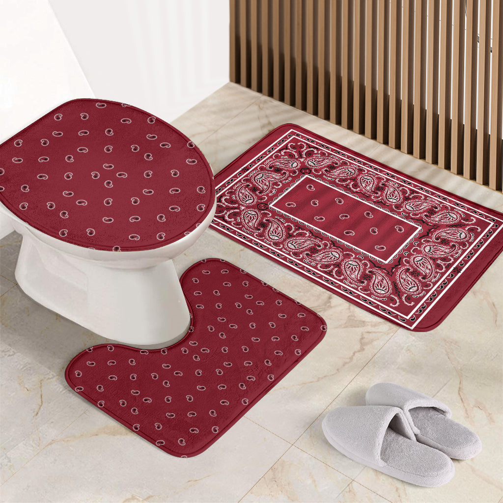 Bathroom Set - Maroon Bandana 3 Pieces