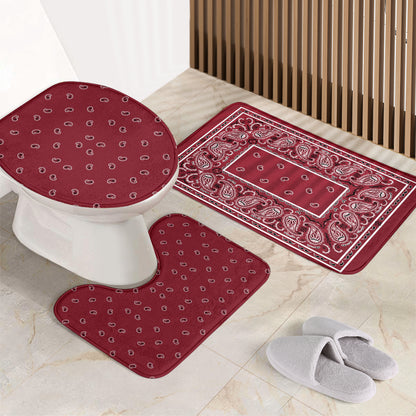 Bathroom Set - Maroon Bandana 3 Pieces