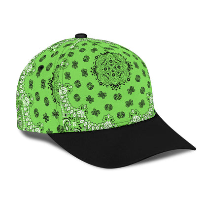 Classic Cap 2 - Black on Lt Green Black Bill