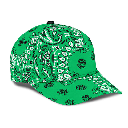 Classic Cap 2 - Black on Green All Over Design