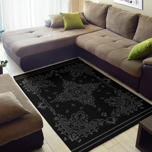 Area Rug Two - Gray on Black
