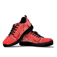 Low Top Sneakers - Red on Black Sole