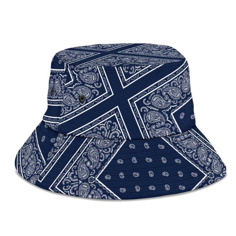 Navy Blue Bandana Bucket Hat
