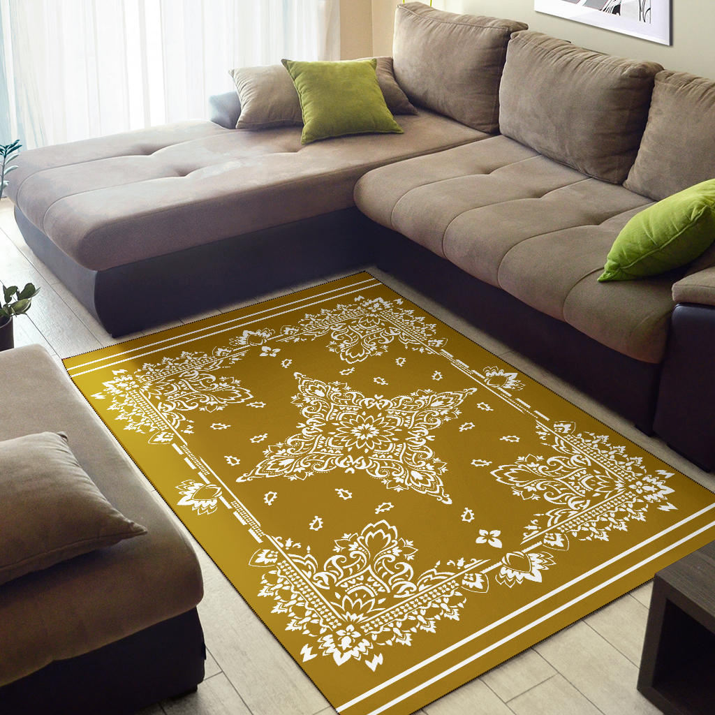 Area Rug Two - White on Gold