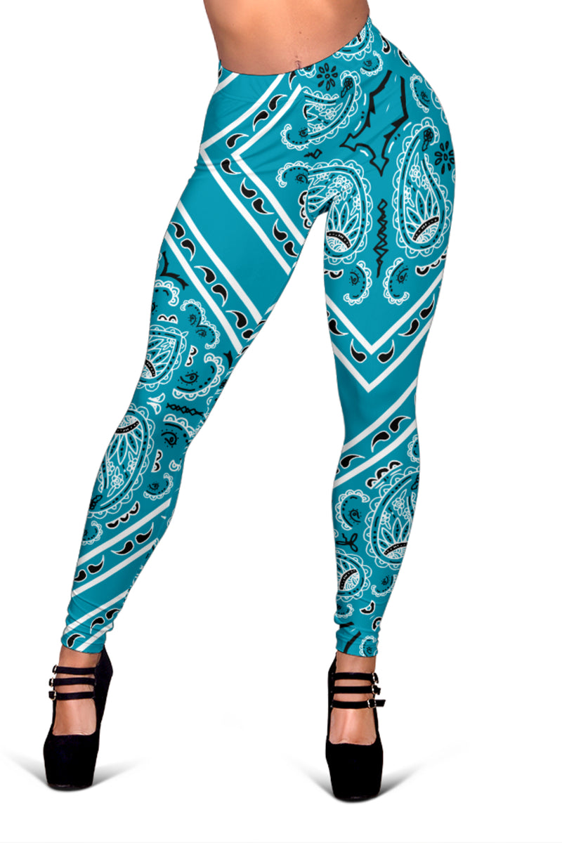 Women's Leggings - Teal Total Bandana