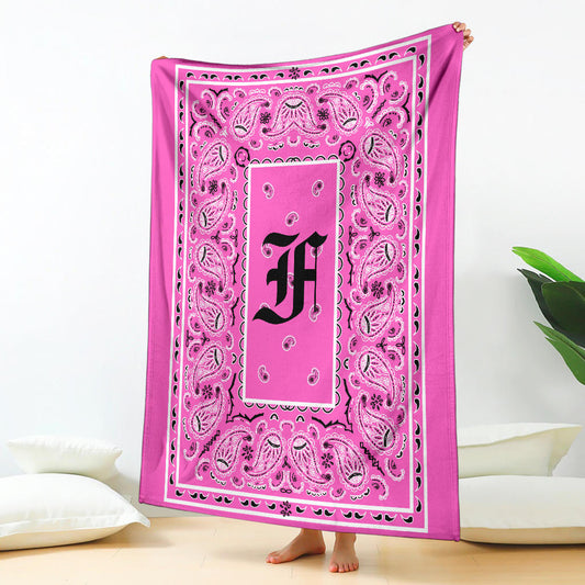 Pink Ultra Plush Bandana Blanket - F oe