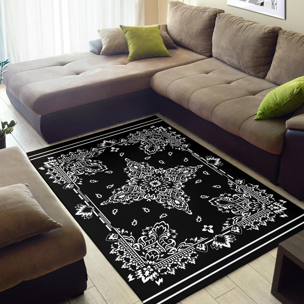 Area Rug Two - White on Black