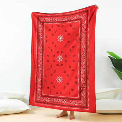 Ultra Plush 4 Traditional Red Bandana Throw Blanket