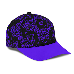 Classic Cap 3 Violet Black Bandana Cap with Violet Bill