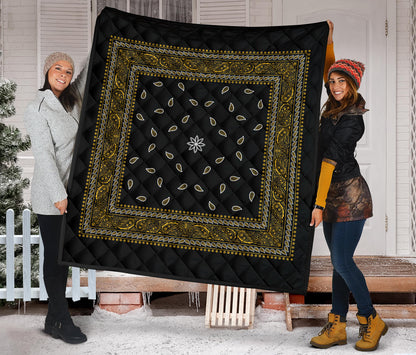 Quilt 4 Gold White and Black Bandana Quilt