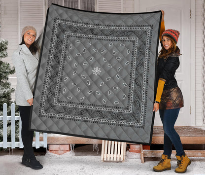 Quilt 4 Gray Black Bandana Quilt