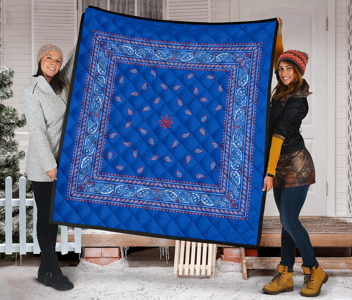 Quilt 4 Red White Blue Bandana Quilt Plain