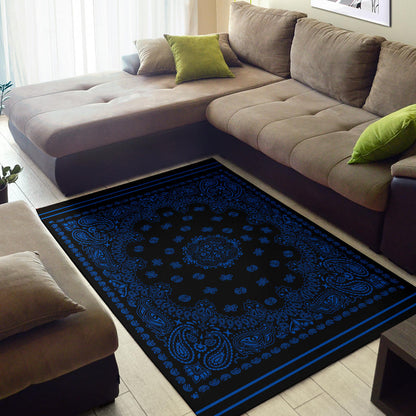 Area Rug 1 - Cobalt on Black