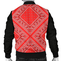 Men's Red X Bandana Bomber Jacket