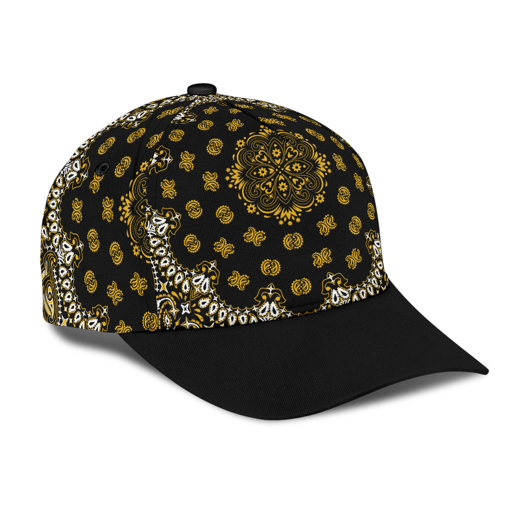 Classic Cap 2 - Gold on Black w Black Bill