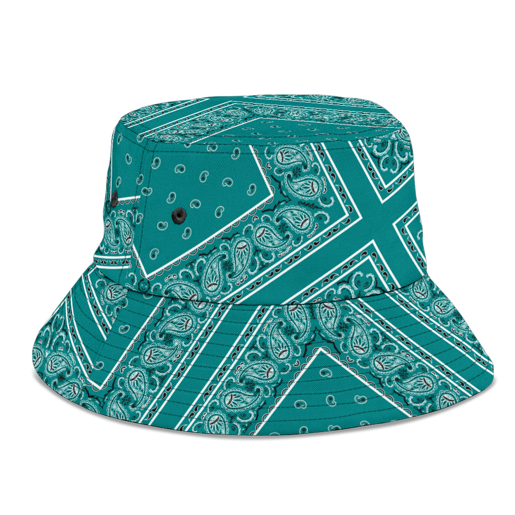 Teal Bandana Bucket Hat