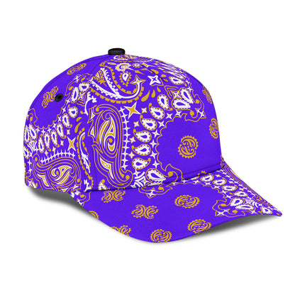 Classic Cap2 - Gold on Violet All Over Design