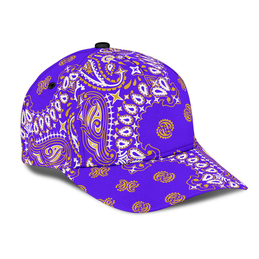 Classic Cap2 - Gold on Violet All Over Design