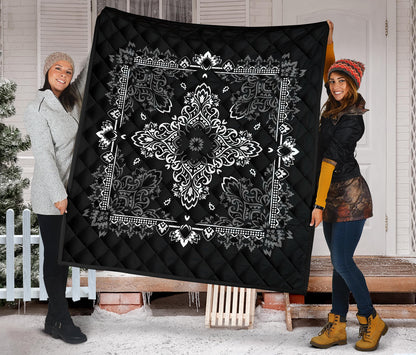 Quilt 3 - Gray White Bandana Quilt