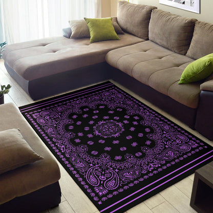 Area Rug One - Magenta on Black