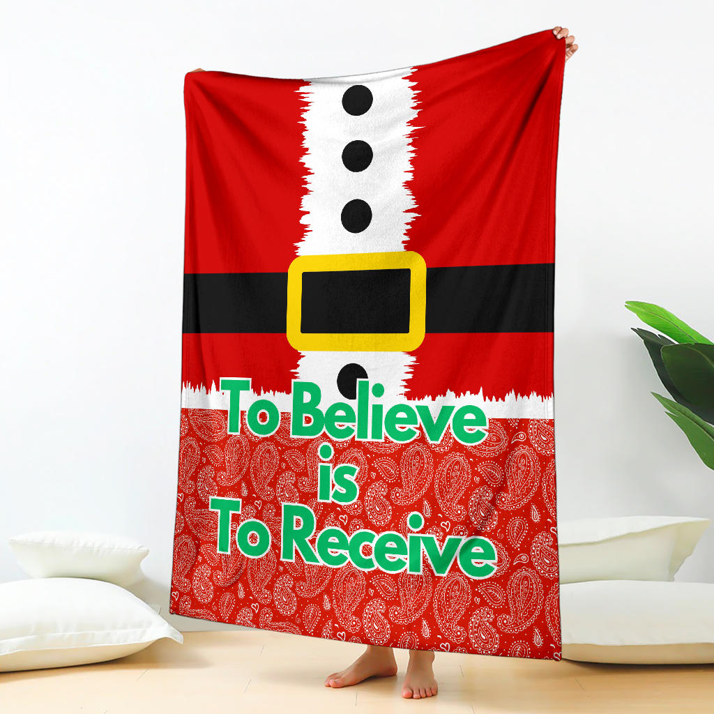Christmas Throw Blanket - Santa With Paisley