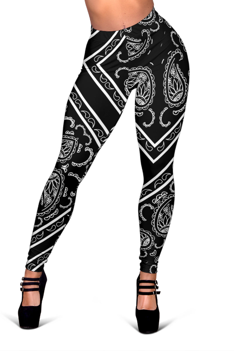 Women's Leggings - Black Total Bandana