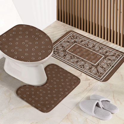 Bathroom Set - Brown Bandana 3 Pieces