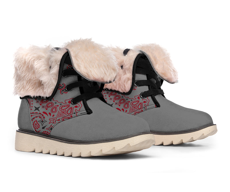 Women's Winter Boots - B3 Gray And Red