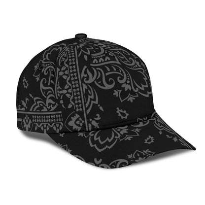 Classic Cap 3 - Gray on Black Bandana All Over Design
