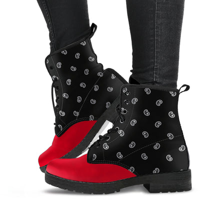 Women's Leather Bandana Boot - Red/Black