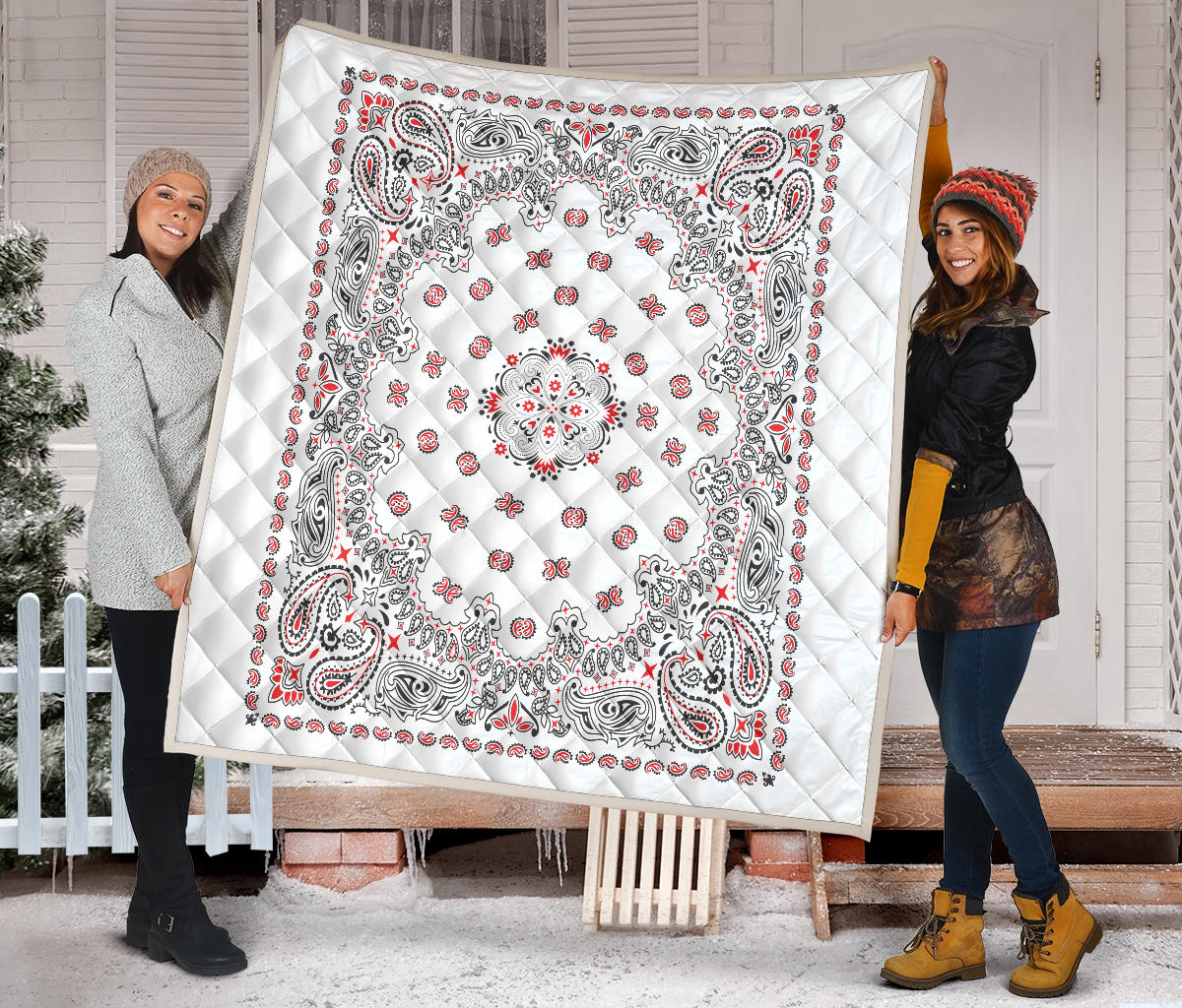 Quilt 2 - Red Black White Bandana Style