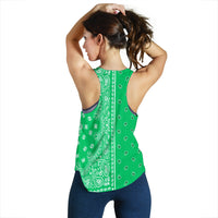 Women's Racerback Tank - Offset White on Green