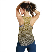 Women's Racerback Tank - White on Gold2Blk