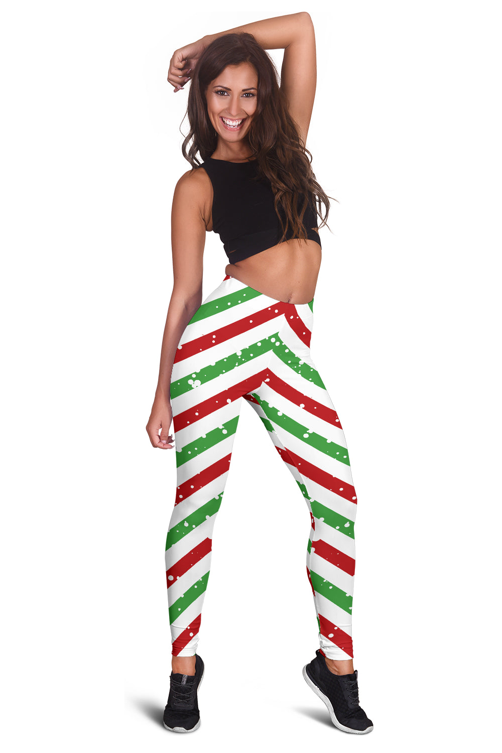 Christmas Leggings - Womens Candy Red Green White Leggings