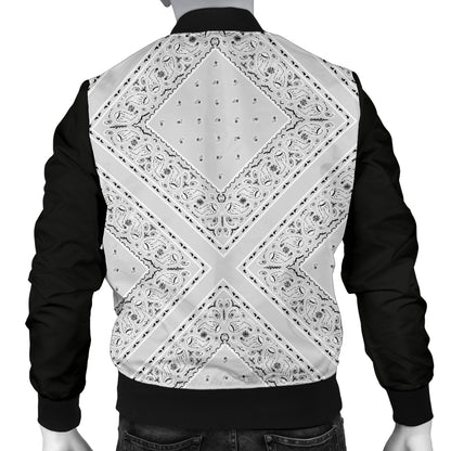 Men's Light Gray X Bandana Bomber Jacket