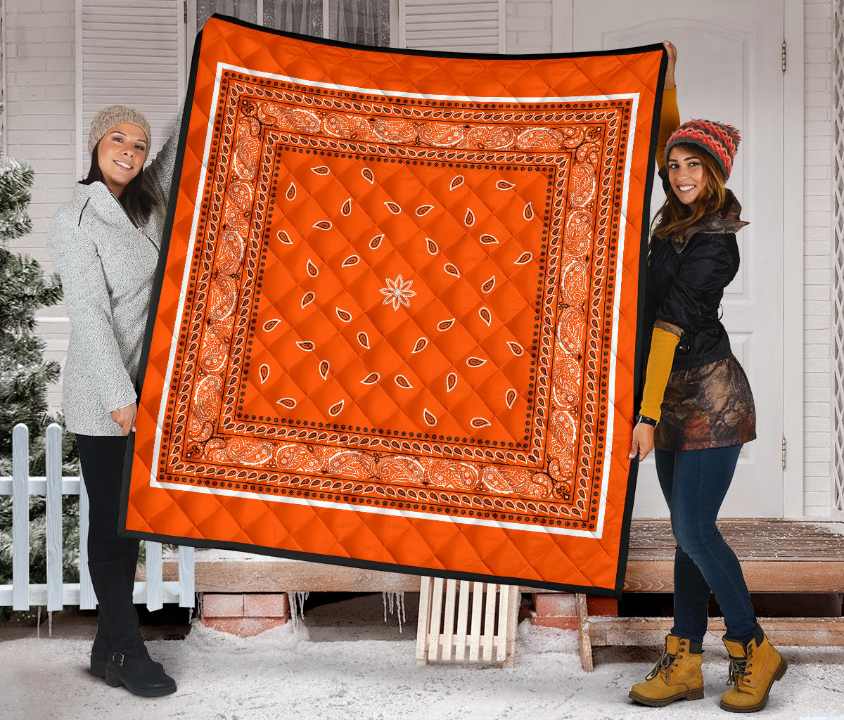 Quilt 4 Bright Orange Bandana Quilt