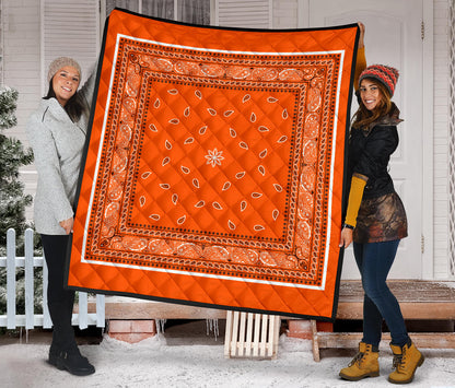 Quilt 4 Bright Orange Bandana Quilt