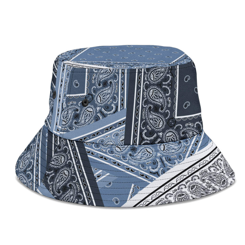 Faded Blues Bandana Bucket Hat