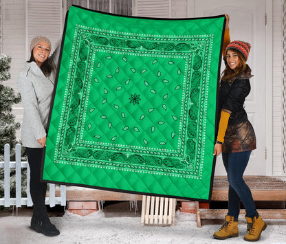 Quilt 4 Black on Green Bandana Quilt