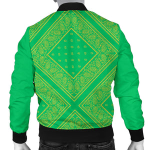 Men's Green X Bandana Bomber Jacket