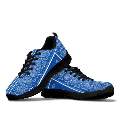 Low Top Sneaker - Blue on White Black Sole