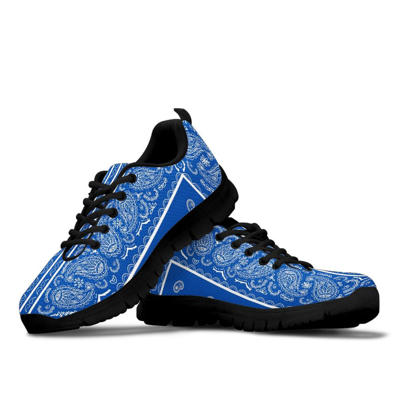 Low Top Sneaker - Blue on White Black Sole