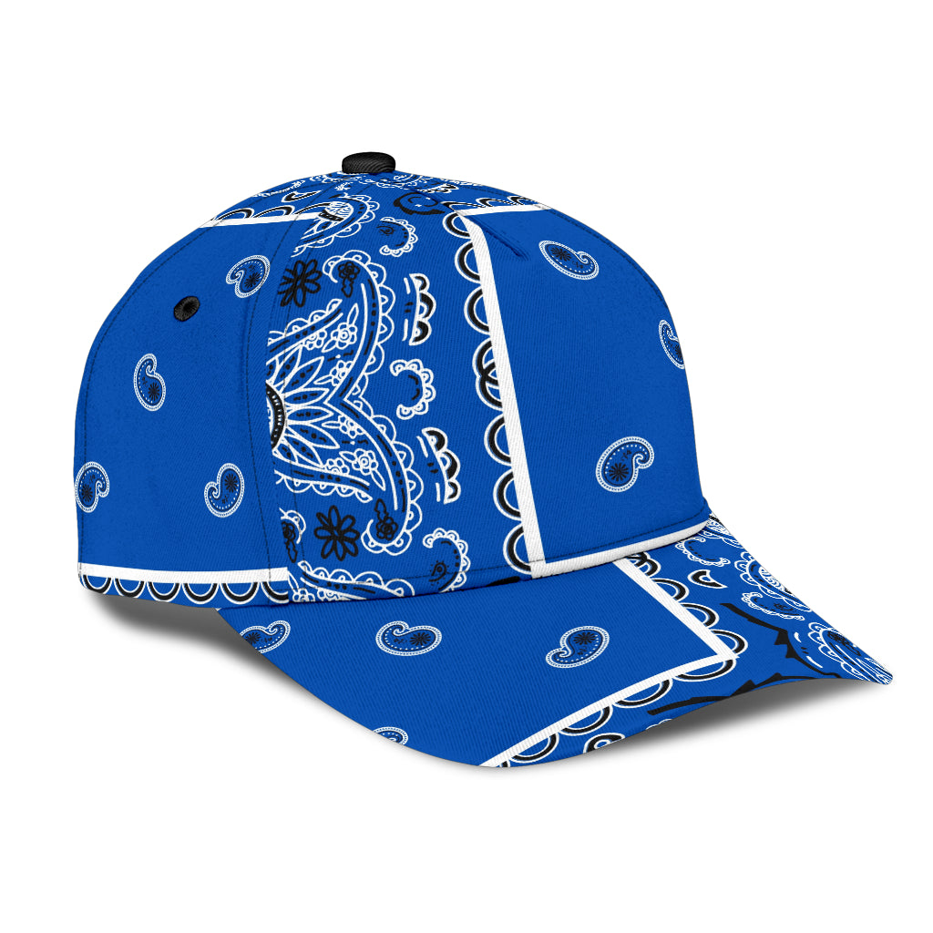 Classic Cap - Cobalt Blue Bandana Style