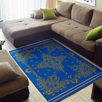 Area Rug Two - Gold on Cobalt