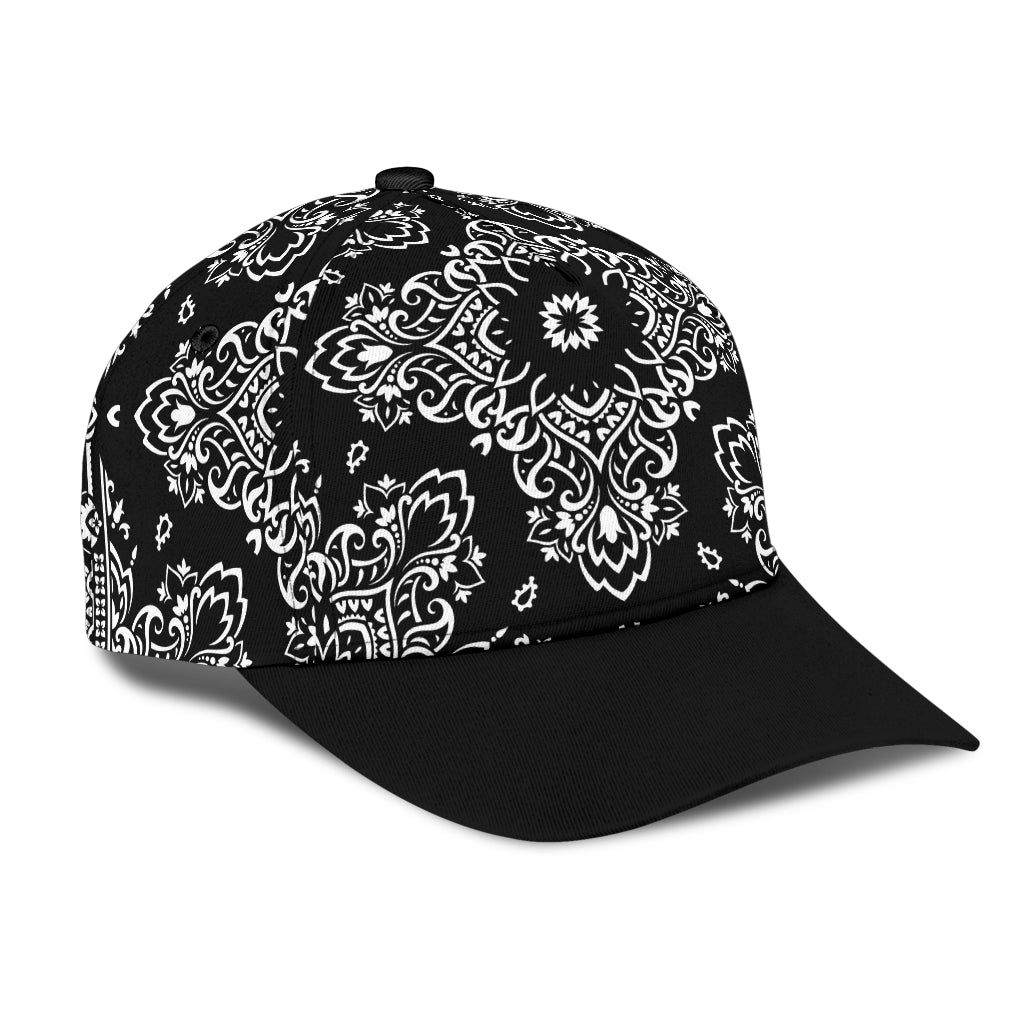 Classic Cap 3 - White Black Bandana Black Bill