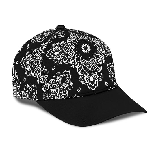Classic Cap 3 - White Black Bandana Black Bill