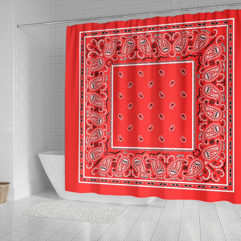 Shower Curtain - Classic Bright Red Bandana